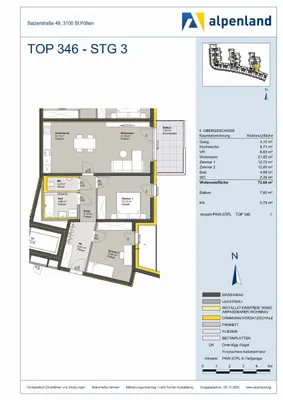 3-Zimmer-Wohnung kaufen in Sankt Pölten – 73,64 m², € 322.732 – Bild 7 von 7