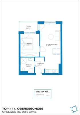 2-Zimmer-Wohnung mieten in Graz – 45,07 m², € 599 – Bild 7 von 7