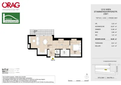 2-Zimmer-Wohnung mieten in Wien – 54,9 m², € 850 – Bild 13 von 13