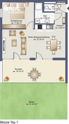 2-Zimmer-Wohnung kaufen in Wien – 46,9 m², € 415.000 – Bild 11 von 12