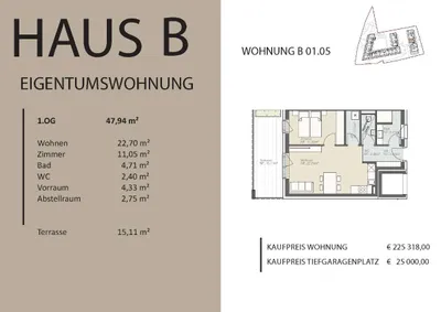 2-Zimmer-Wohnung kaufen in Graz-Umgebung – 47,94 m², € 225.318 – Bild 7 von 8