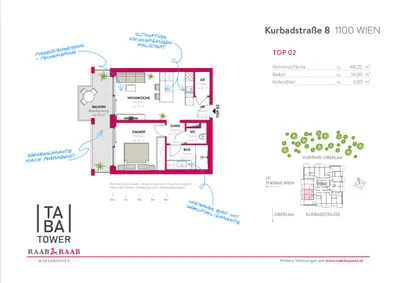 2-Zimmer-Wohnung mieten in Wien – 48,25 m², € 1.399 – Bild 19 von 19