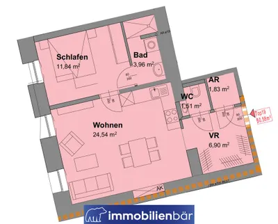 2-Zimmer-Wohnung kaufen in Linz – 50,58 m², € 175.000 – Bild 11 von 11