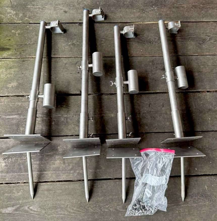 Set: 4x Waller Wels Rutenhalter - Fr Stegmontage inkl. Erdspiessen. (Rod  Pod / Bankstick),  9,- (1050 Wien) - willhaben