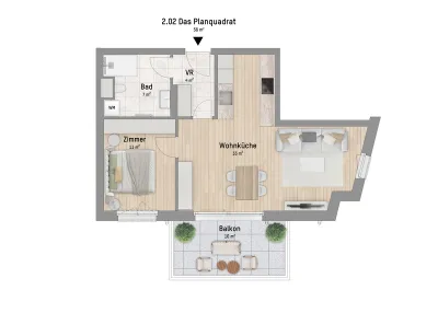 2-Zimmer-Wohnung kaufen in Wien – 55,82 m², € 499.900 – Bild 3 von 6
