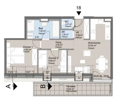 3-Zimmer-Wohnung mieten in Wien – 65 m², € 1.650 – Bild 2 von 19