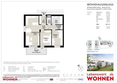3-Zimmer-Wohnung mieten in Sankt Pölten – 69,11 m², € 879 – Bild 10 von 14