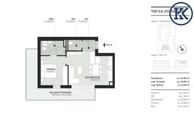 2-Zimmer-Wohnung kaufen in Wien – 44,32 m², € 419.000 – Bild 48 von 50