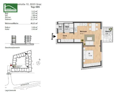 2-Zimmer-Wohnung mieten in Graz – 46,21 m², € 779 – Bild 29 von 29