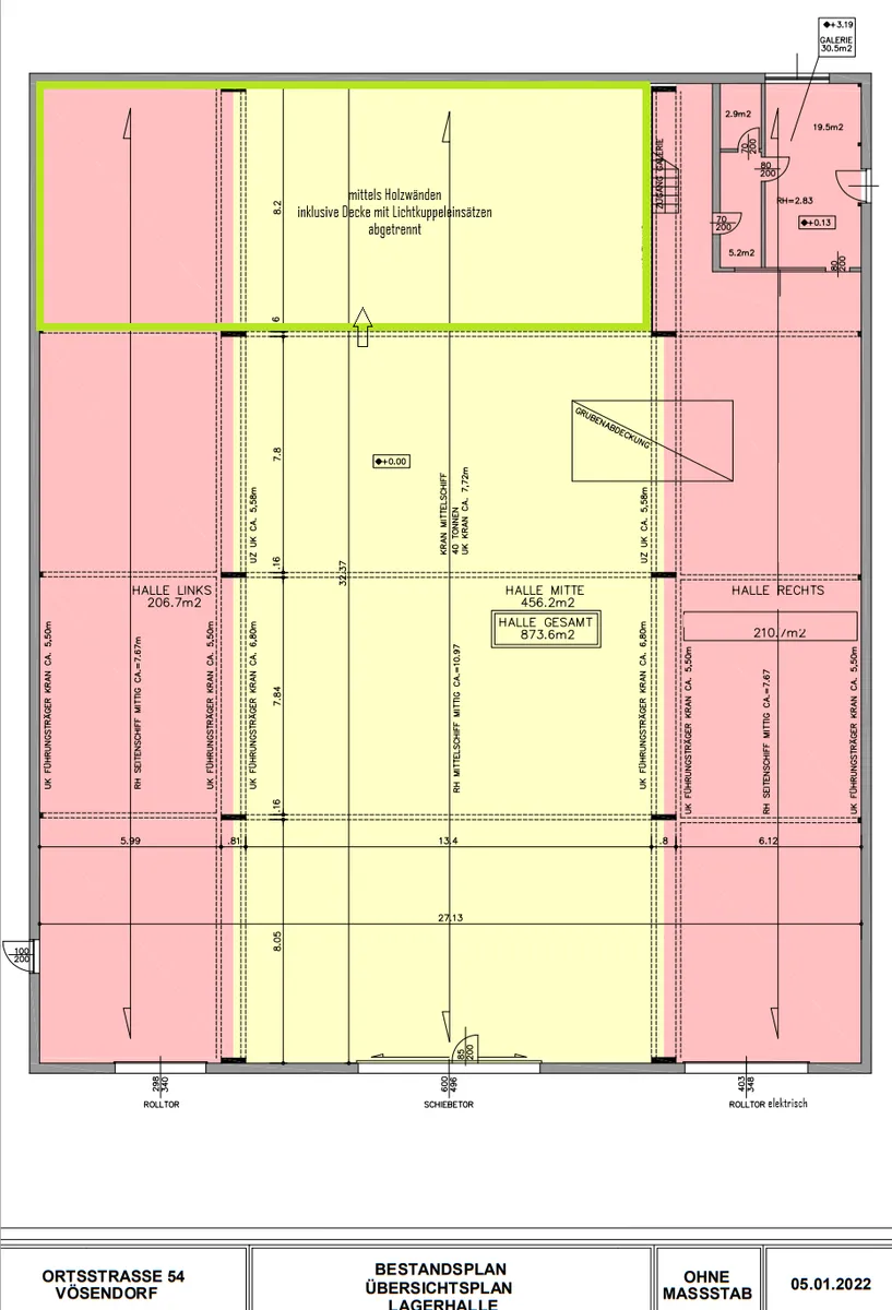 PROVISIONSFREI! 875m² LAGER-Halle, 1 Ebene, optional 40t-Kran, VÖSENDORF/ Ortsstrasse - Ansicht 3