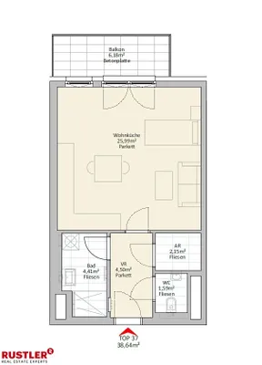 1-Zimmer-Wohnung mieten in Wien – 38,64 m², € 799 – Bild 19 von 19