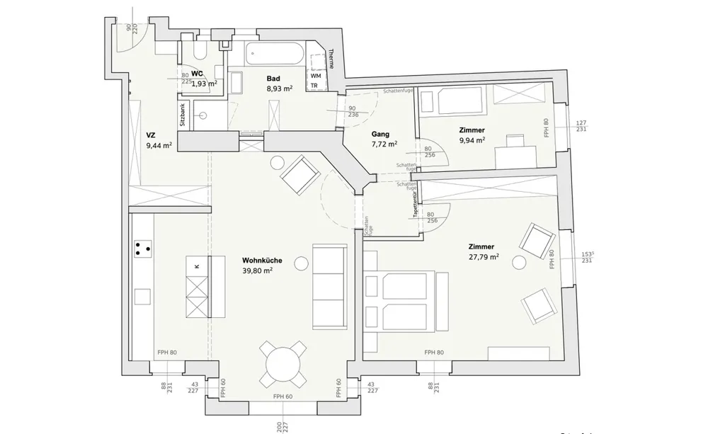 ++ schön Wohnen ++ 3 Zimmer Wohnung ++ frisch saniert & klimatisiert - Widok 2