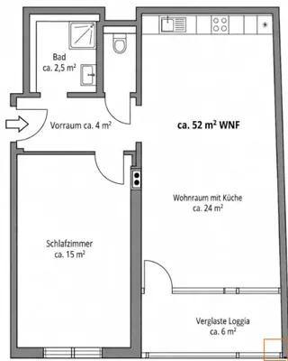 2-Zimmer-Wohnung kaufen in Mödling – 46 m², € 165.000 – Bild 9 von 9