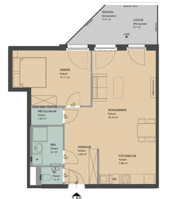 2-Zimmer-Wohnung mieten in Wien – 65 m², € 1.317 – Bild 10 von 10