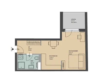 1-Zimmer-Wohnung mieten in Wien – 36,42 m², € 849 – Bild 8 von 8