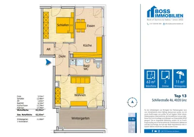2-Zimmer-Wohnung mieten in Linz – 62,55 m², € 923 – Bild 14 von 14