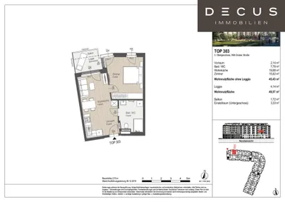 2-Zimmer-Wohnung mieten in Sankt Pölten – 45,43 m², € 749 – Bild 9 von 9