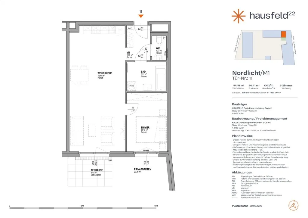 Unbefristete Neubau-Mietwohnung im Oberen Hausfeld Top 2.11 | Termin online buchen: www.hausfeld22.at/nordlicht - Ansicht 2