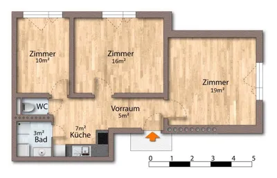 3-Zimmer-Wohnung mieten in Wien – 61 m², € 1.098 – Bild 8 von 12