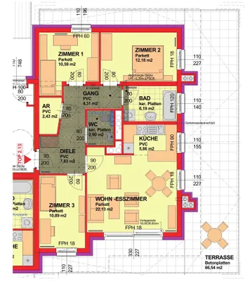 4-Zimmer-Wohnung mieten in Neunkirchen – 84,37 m², € 809 – Bild 3 von 3