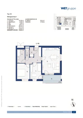 3-Zimmer-Wohnung mieten in Sankt Pölten Land – 72,62 m², € 779 – Bild 2 von 2