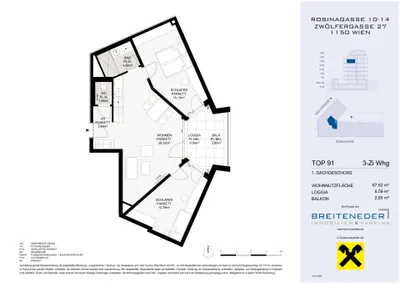 3-Zimmer-Wohnung kaufen in Wien – 67,62 m², € 505.800 – Bild 4 von 4