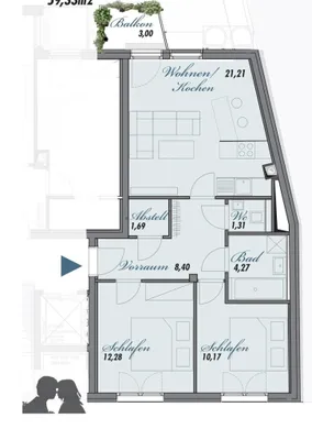 3-Zimmer-Wohnung kaufen in Wien – 60 m², € 299.900 – Bild 27 von 27