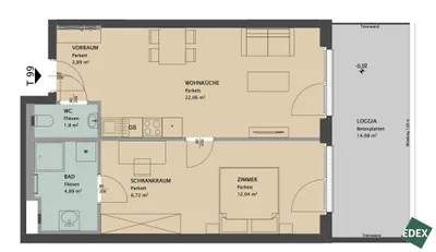 2-Zimmer-Wohnung mieten in Wien – 65 m², € 1.399 – Bild 9 von 9