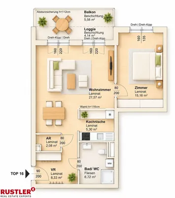 4-Zimmer-Wohnung mieten in Graz – 101,58 m², € 1.290 – Bild 1 von 2