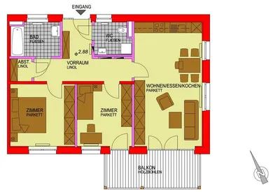 3-Zimmer-Wohnung mieten in Südoststeiermark – 72,01 m², € 723 – Bild 2 von 2