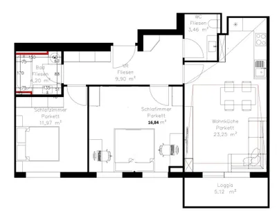 3-Zimmer-Wohnung mieten in Wien – 75 m², € 1.502 – Bild 11 von 11