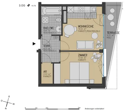 2-Zimmer-Wohnung mieten in Wien – 38,79 m², € 795 – Bild 11 von 12
