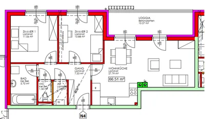 3-Zimmer-Wohnung mieten in Lilienfeld – 66,51 m², € 730 – Bild 2 von 7