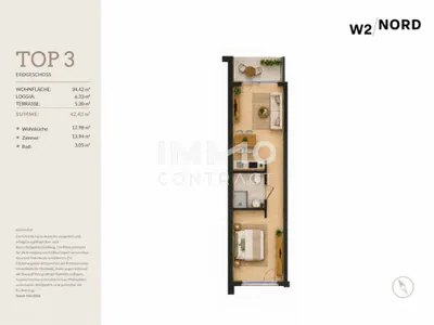1-Zimmer-Wohnung kaufen in Wien – 34,42 m², € 249.000 – Bild 7 von 7