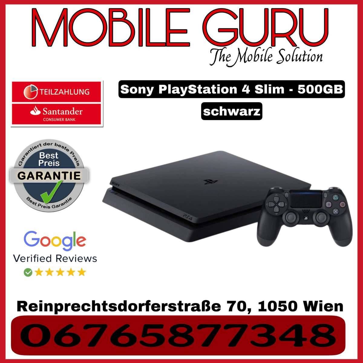 Sony PlayStation 4 Slim 500GB + 2 Controller + Alle Kabel | TOP Zustand