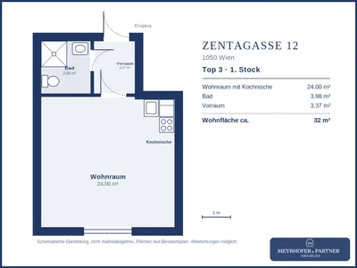 1-Zimmer-Wohnung kaufen in Wien – 32 m², € 179.000 – Bild 8 von 8