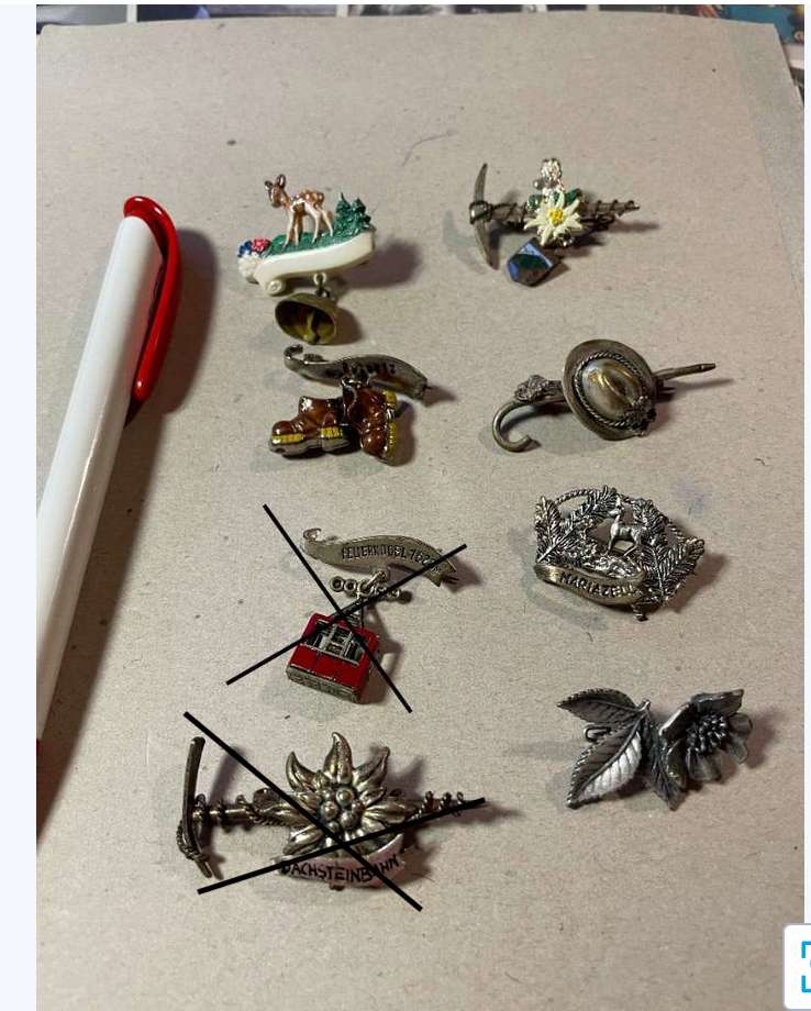 Antike Wandernadel, Hutnadeln, Anstecker