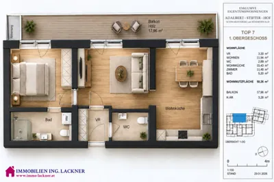 1-Zimmer-Wohnung kaufen in Rohrbach – 50,26 m², € 221.040 – Bild 3 von 6
