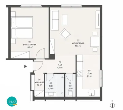 2-Zimmer-Wohnung kaufen in Wien – 50,1 m², € 315.000 – Bild 16 von 16