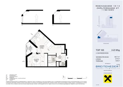 2-Zimmer-Wohnung kaufen in Wien – 37,9 m², € 285.400 – Bild 4 von 4