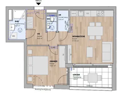 2-Zimmer-Wohnung kaufen in Sankt Pölten Land – 51,81 m², € 359.900 – Bild 3 von 15