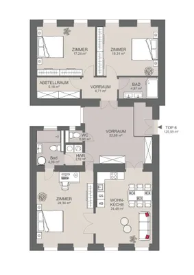 4-Zimmer-Wohnung mieten in Wien – 125,59 m², € 2.700 – Bild 9 von 9