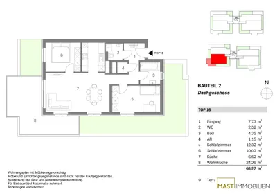 3-Zimmer-Wohnung kaufen in Korneuburg – 68,97 m², € 422.000 – Bild 25 von 25