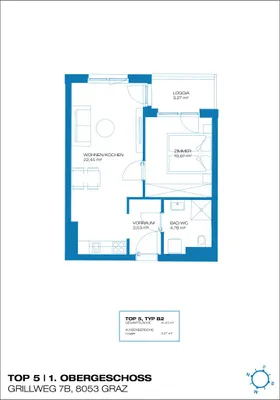 2-Zimmer-Wohnung mieten in Graz – 44,7 m², € 625 – Bild 8 von 8