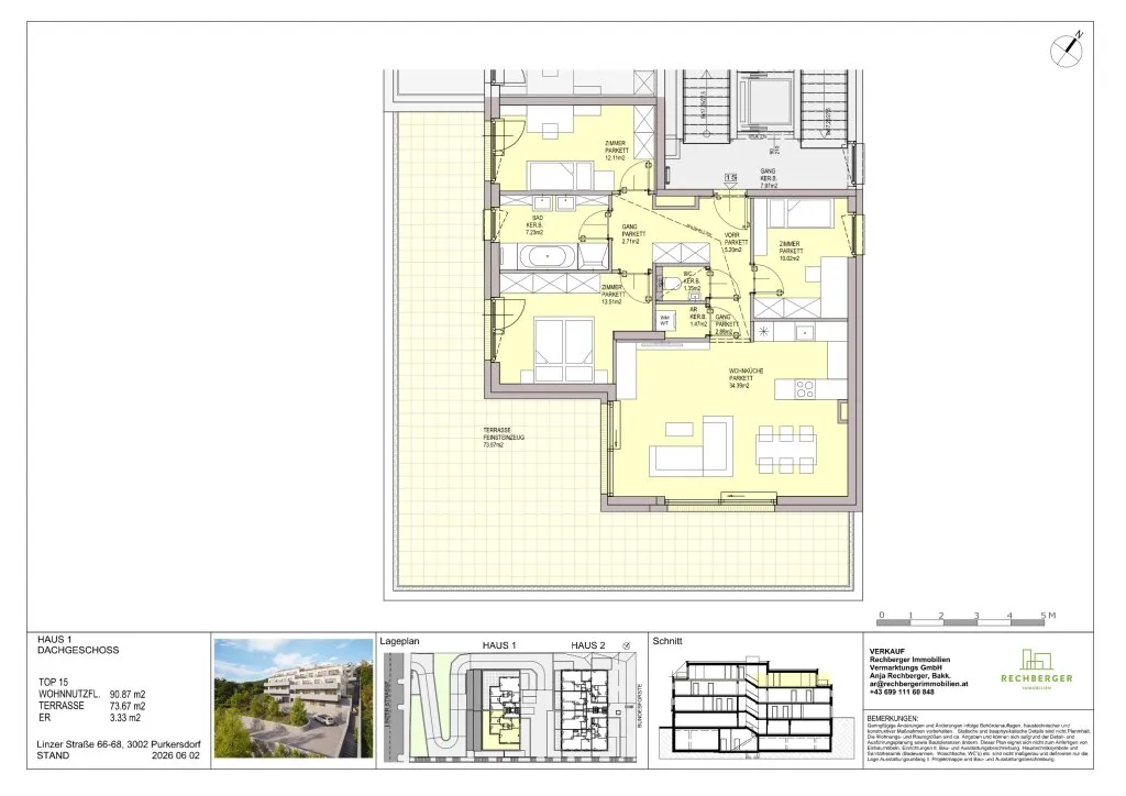 LEBEN auf der SONNENSEITE - 4-Zimmer-Dachterrassenwohnung - PROVISIONSFREI - Ansicht 2