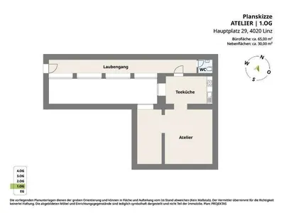 2-Zimmer-Gewerbeimmobilie mieten in Linz – 95 m², € 985 – Bild 5 von 5