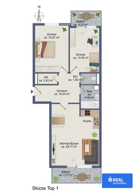 3-Zimmer-Wohnung kaufen in Villach – 76,98 m², € 229.900 – Bild 13 von 13