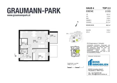 2-Zimmer-Wohnung kaufen in Linz Land – 49,81 m², € 289.800 – Bild 13 von 13