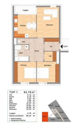 3-Zimmer-Wohnung mieten in Linz – 83,78 m², € 1.276 – Bild 13 von 13