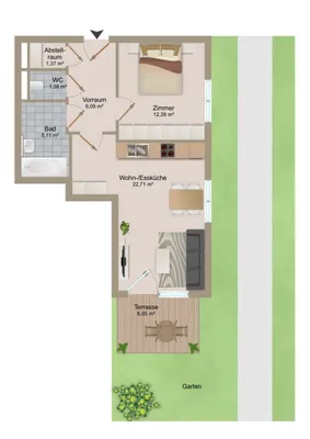 2-Zimmer-Wohnung kaufen in Klagenfurt Land – 48,92 m², € 239.800 – Bild 8 von 8